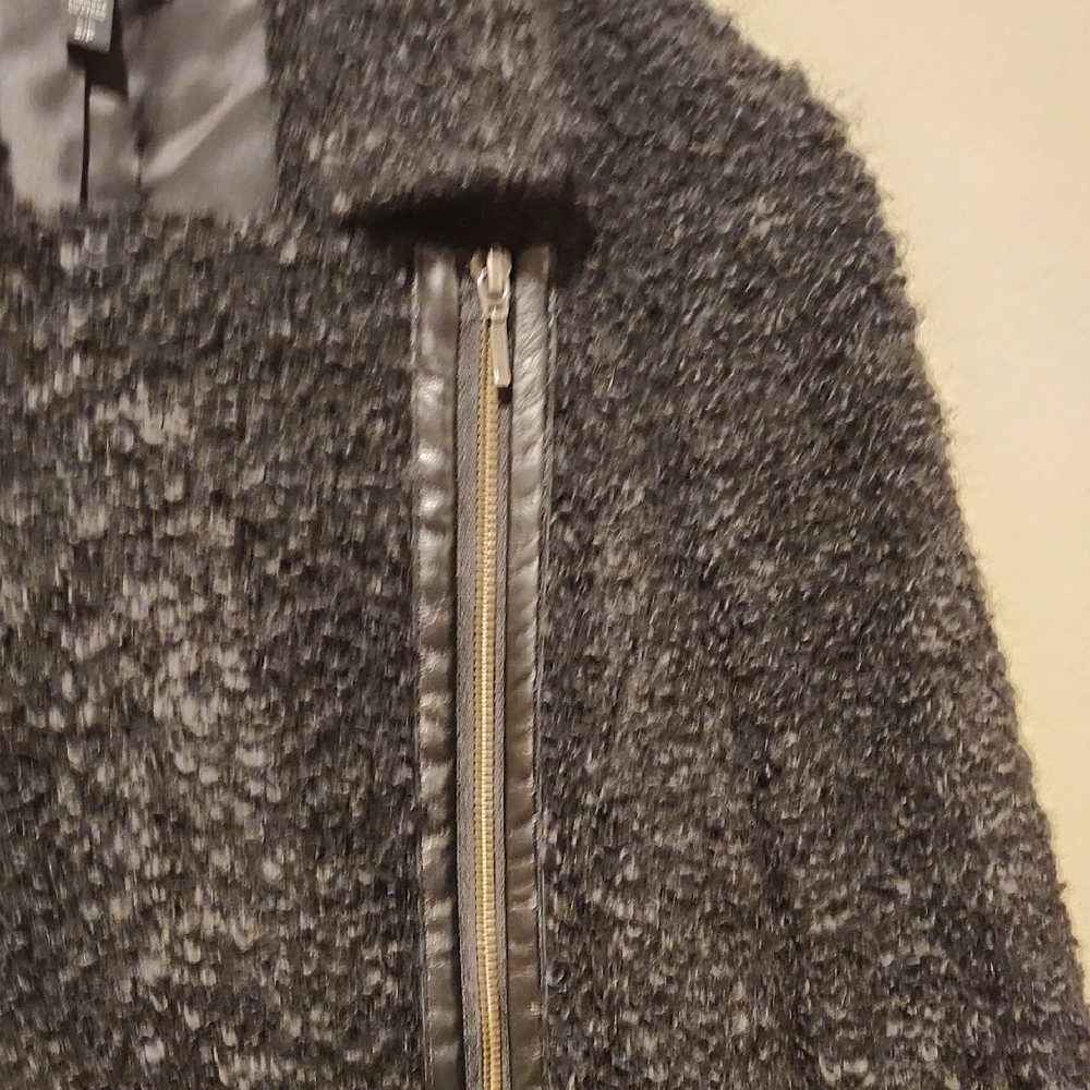 ❤️ EILEEN FISHER CURLY ALPACA BLACK MOTO JACKET, SP (SMALL PETITE) - Picture 7 of 16